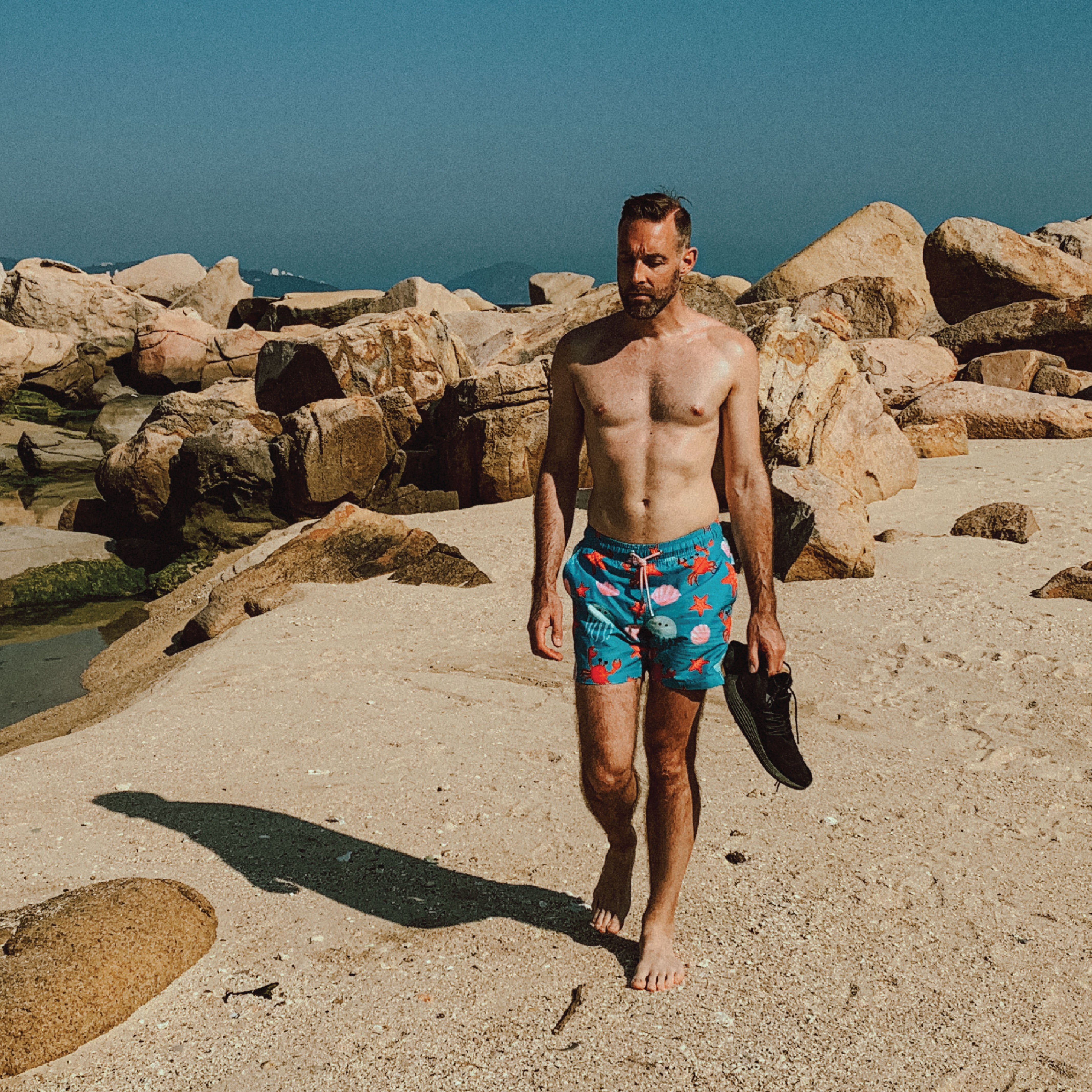 Sustainable, fun swim shorts for men from SVIM